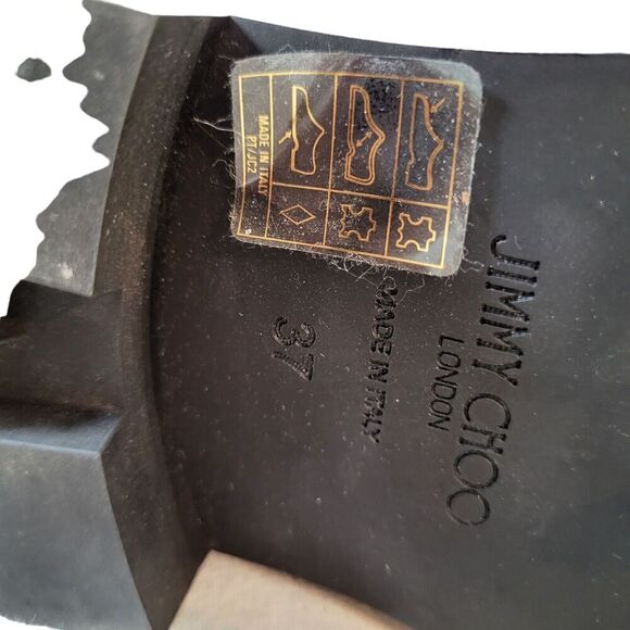 Jimmy Choo Haysel Flat Black Suede and Shearling Boot size 37 - Picture 12 of 15